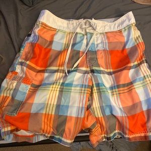 American eagle plaid swim trunk